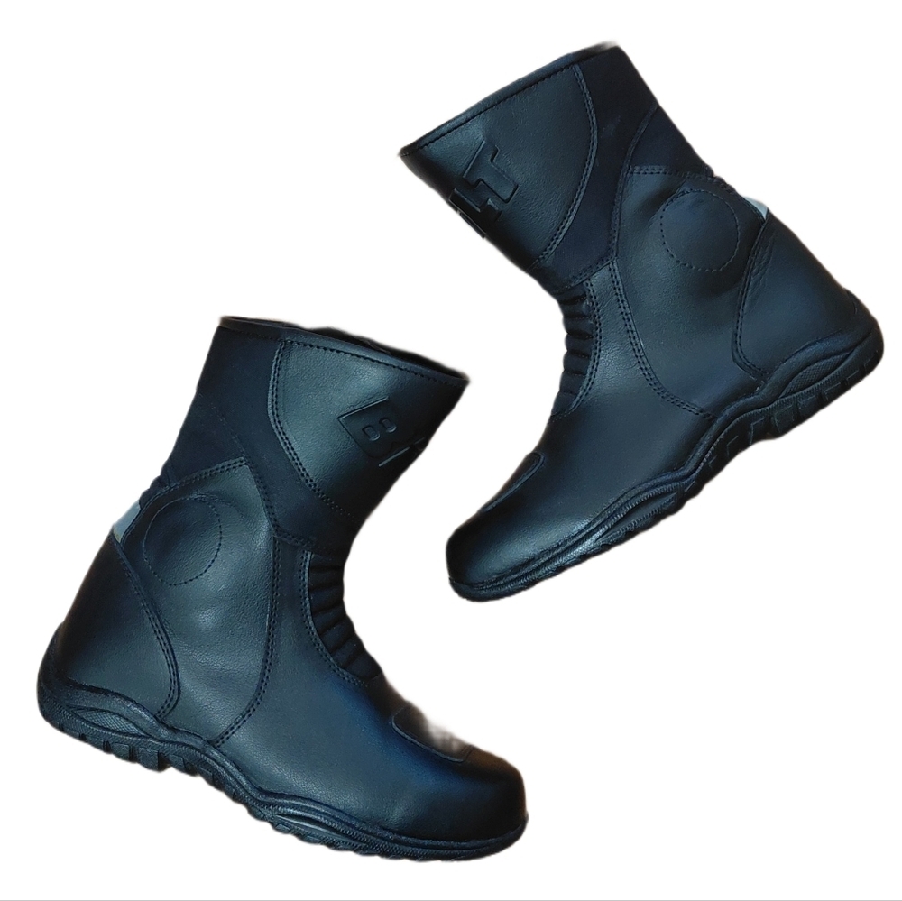 Bilt Men's Motorcycle Boots Black Waterproof Protective Leather Moto Boots Sz 7